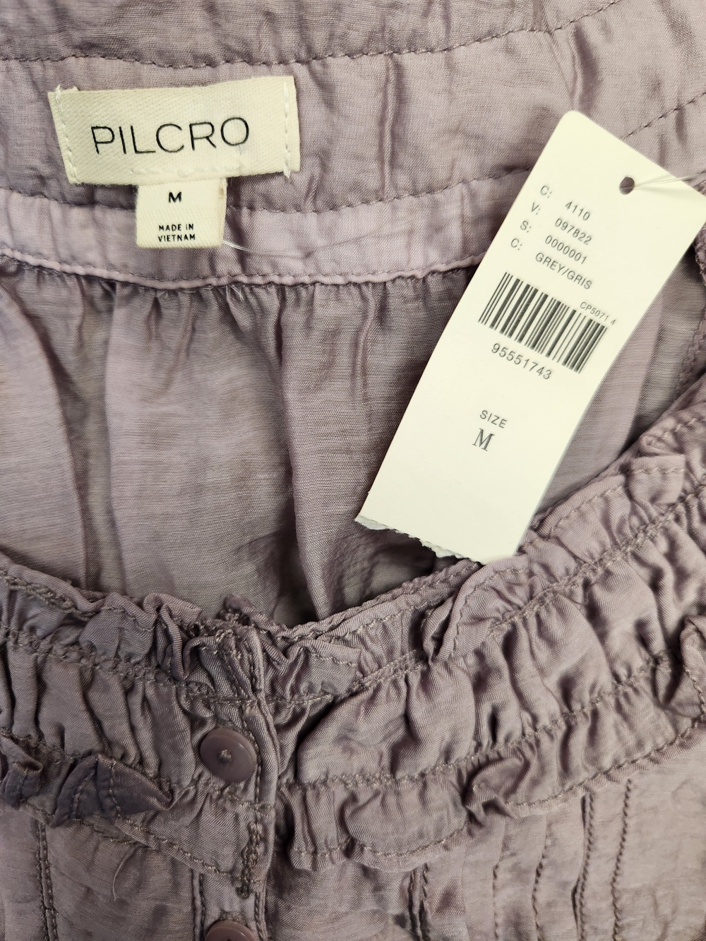 Pilcro Lavender Ruffle-Front Button Blouse - Picture 4 of 4